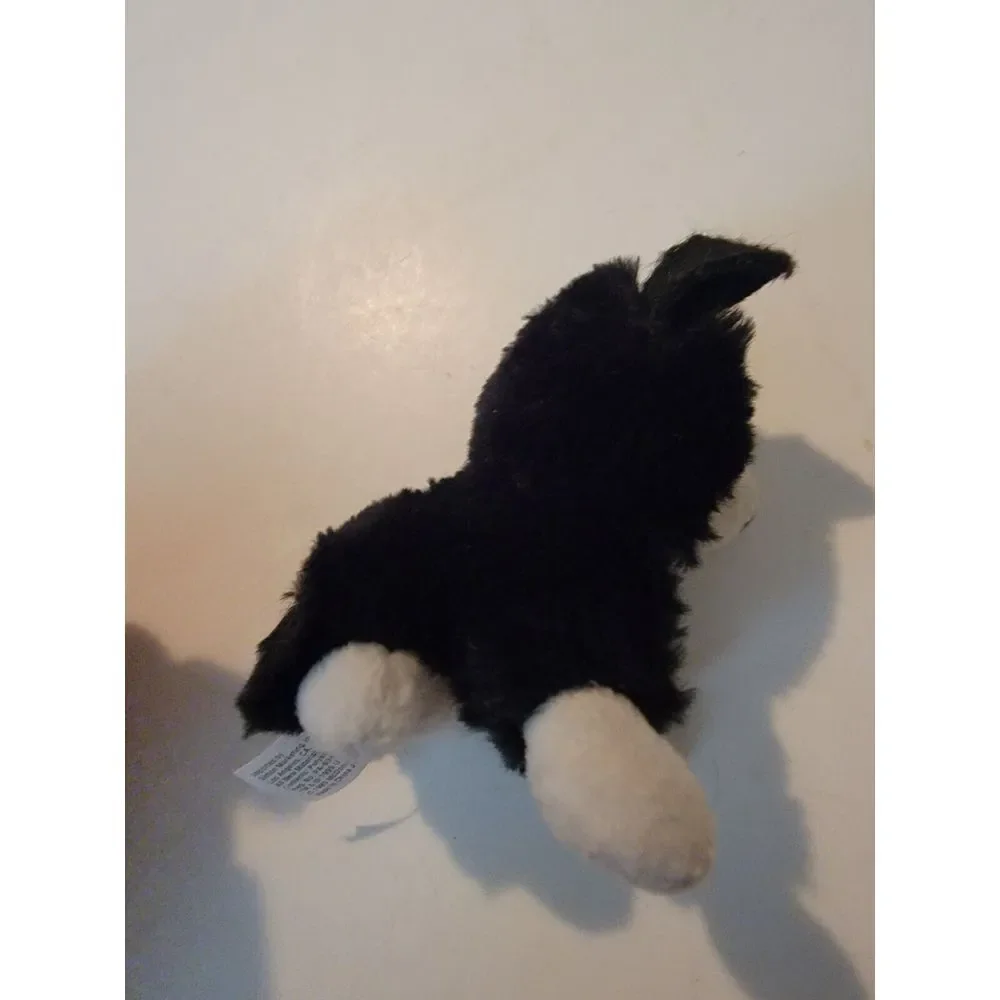 Vintage 1995 BABE Simon Small Black & White Stuffed Plush Dog Figure Toy